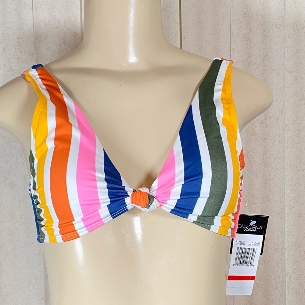 Juniors California Waves MultiColor Striped Bikini